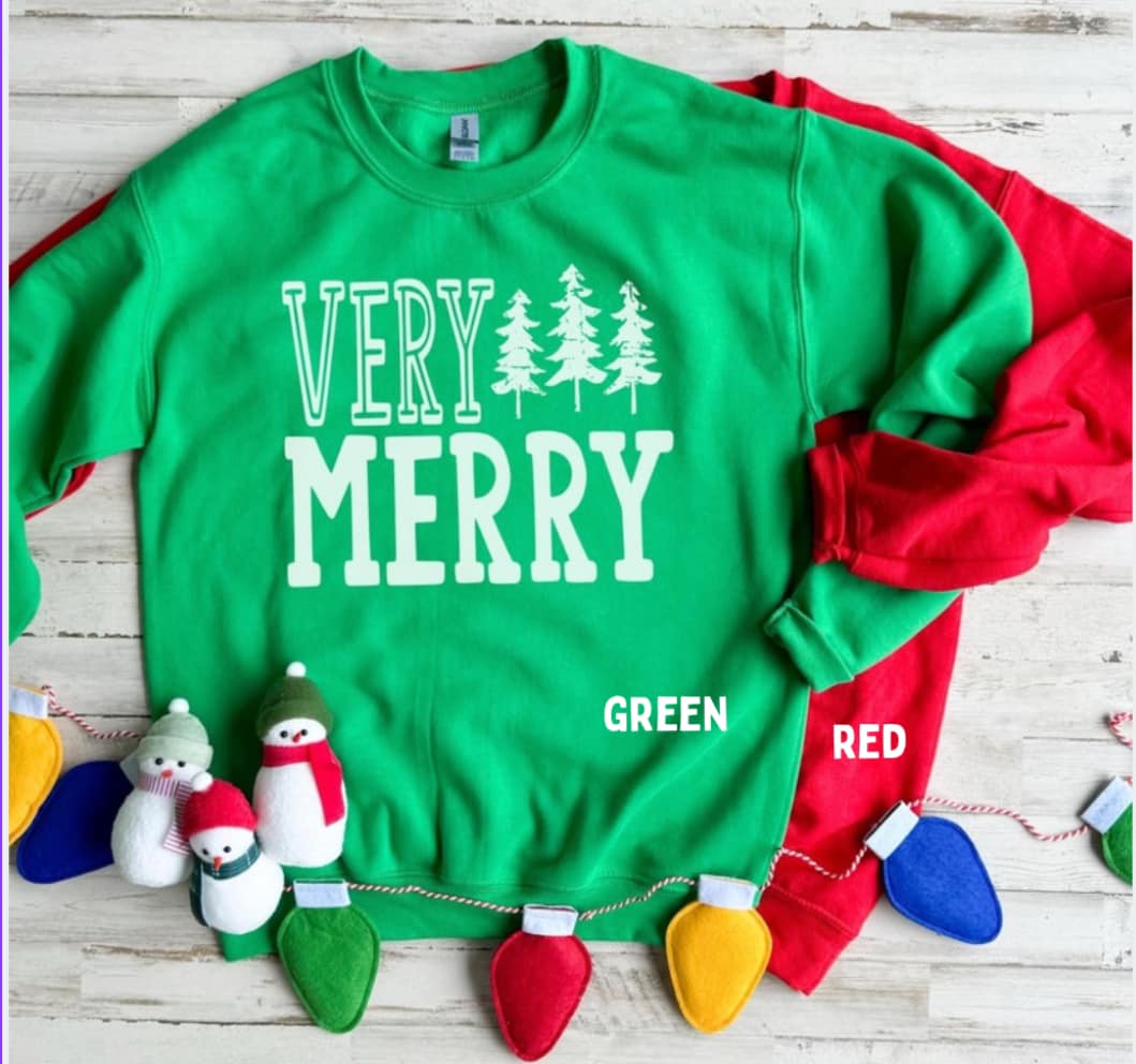 Very Merry Sweatshirt (TONS OF COLORS!!)